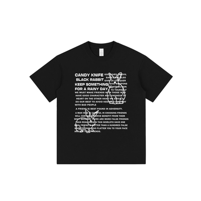 韩国ins甜酷风兔子涂鸦情侣短