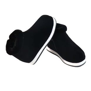 传统手工千层底棉花鞋冬季中老年拉链防滑加绒棉鞋女士男士鞋子