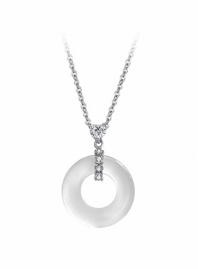 S925银玉髓银链女平安扣