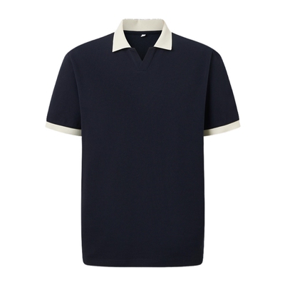 POLOWALK男式短袖POLO衫2026春季新品撞色剪刀领短袖商务POLO衫