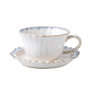 巷子尾〖爱丽丝~轻奢咖啡杯碟一套〗复古花边陶瓷下午茶杯子套装