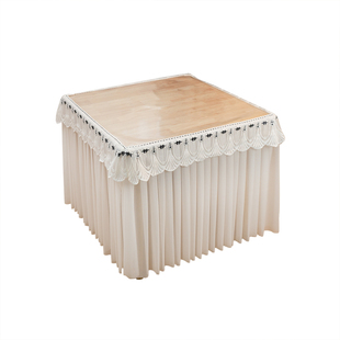 2025新款蕾丝花边桌布防水防油免洗pvc餐桌垫轻奢高级感茶几套罩