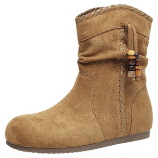 达芙妮内增高勃肯靴女2026春季春款新款美拉德堆堆靴圆头马丁靴子