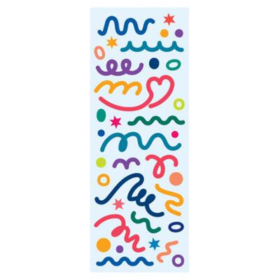 可爱彩丝带卡通无痕可移镭射贴纸