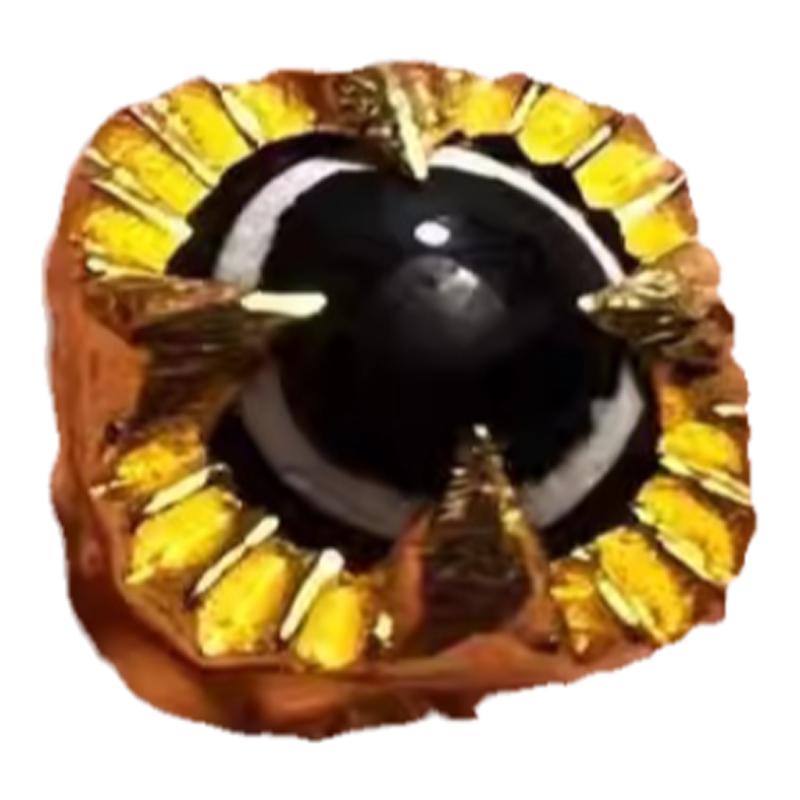 藏式黄金魔瞳鬼眼天珠单珠顶珠散珠背云配饰星月猴头手串diy配饰