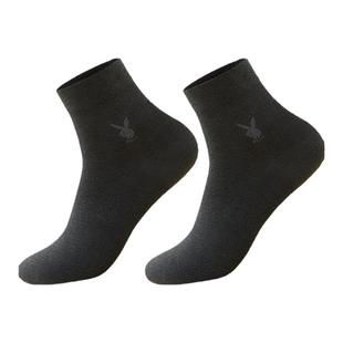 花花公子袜子男士纯棉中筒袜夏季薄款7A抗菌防臭吸汗商务长袜男款