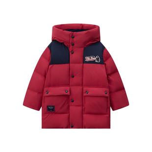 TeenieWeenie Kids小熊童装25年新款男童舒适保暖纯色连帽羽绒服