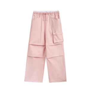 【奶噗噗IP联名】紫涵美式工装裤女夏秋季新款通勤薄款宽松休闲裤