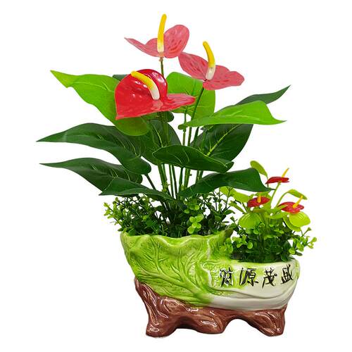 仿真绿植物盆栽塑料仿真花假花摆设家居客厅电视柜茶几装饰品摆件