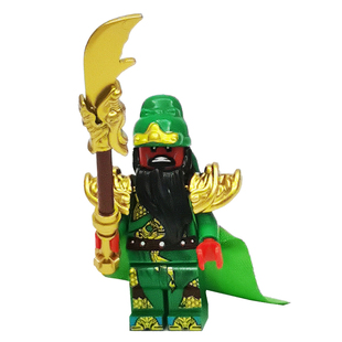 三国人仔男孩小侠小颗粒关羽单刀赴会关节可动拼装积木玩具礼物