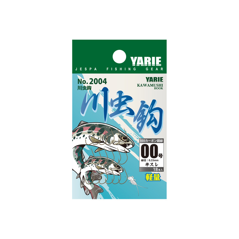 YARIE日本雅利耶半倒刺川虫鱼钩