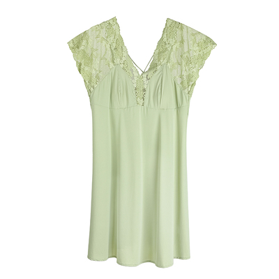 带胸垫一体高级感独特夏薄睡衣裙