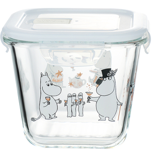 LUNTAYOx姆明玻璃饭盒微波炉加热上班族小学生专用汤碗水果保鲜盒