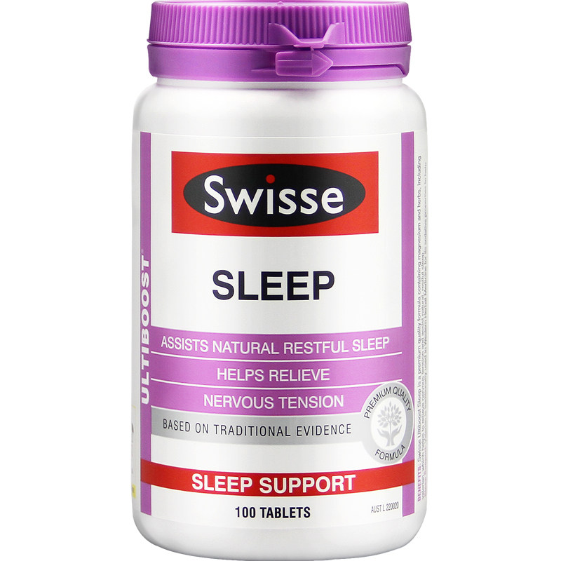 澳洲直邮Swisse睡眠片 纯植物 白领学生老人助眠舒眠缬草片100粒