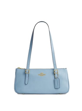 COACH/蔻驰官方 奥莱款女士纯色皮质单肩斜挎手提包法棍包CBJ05