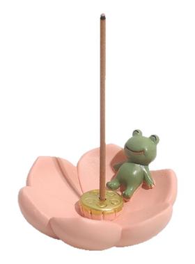 跨境树脂樱花线香架创意香插盘日式杂货工艺品禅意摆件家居饰品