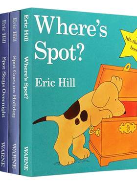 送音频小玻在哪里翻翻纸板书5册where's  spot英文原版童书my first library进口绘本立体图书0-4岁宝宝可揭页躲猫猫游戏小波is