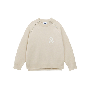 FORNINES设计感美式毛衣男女宽松慵懒小众针织衫秋冬情侣装毛线衣