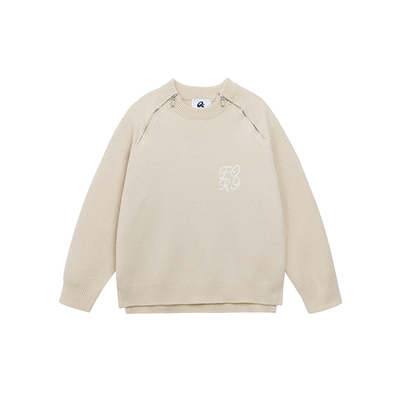 FORNINES设计感拉链毛衣