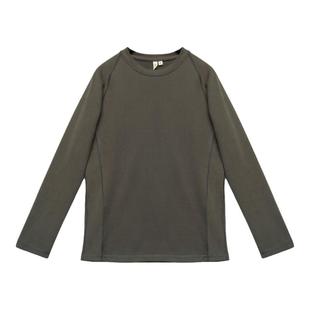 2025秋冬新款长袖t恤衫女款圆领纯棉碳素磨毛宽松厚针织休闲运动T