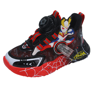 男童二棉鞋子发光鞋儿童加绒鞋男旋转扣男宝运动鞋防滑男孩亮灯鞋