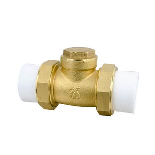 双热熔活接单向卧式逆止PPR黄铜止回阀自来水管4分6分1寸20 25 32