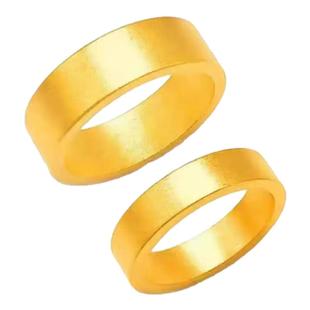 古法传承金包银平面素圈戒指女简约情侣对戒食指戒指环婚戒送礼物