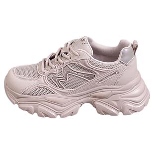 星期六老爹鞋女款春秋新款增高鞋子小个子夏季透气女士厚底运动鞋