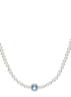 周六福淡水珍珠项链女链坠S925银优雅时尚百搭送女友节日礼物