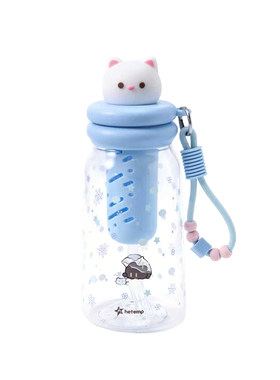 恒度雪花吸管杯女生高颜值玻璃杯