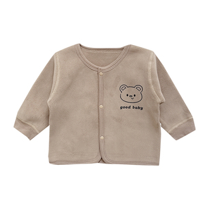 婴儿外套秋冬季小月龄宝宝加绒开衫男女童保暖上衣婴幼儿衣服冬装