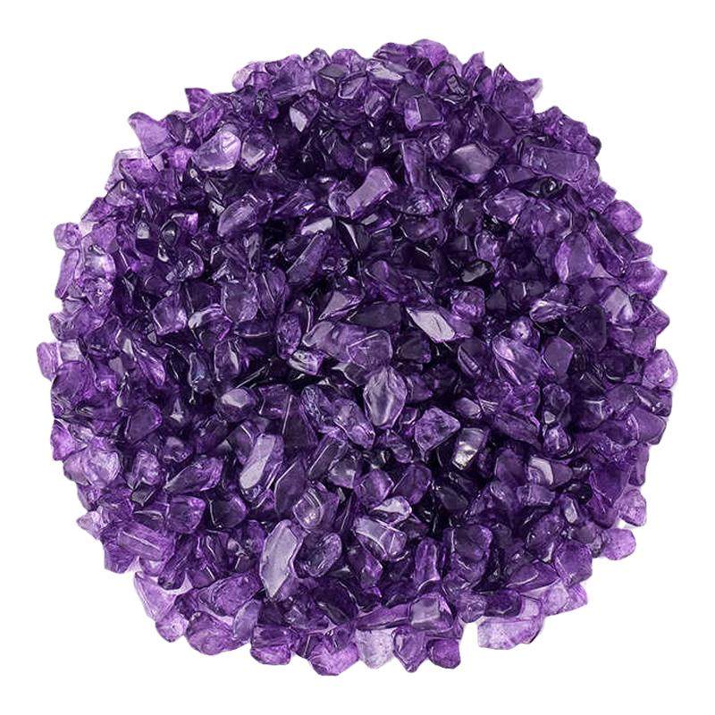 加色原矿紫水晶碎石大颗粒消磁枕头鱼缸花盆摆件供佛磁石容器皿