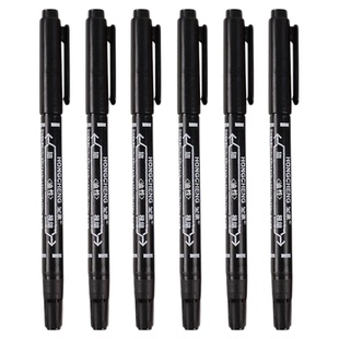 小号双头记号笔黑色勾线笔美术用小学生马克笔油性工地记号笔批发