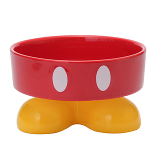 礼盒装陶瓷宠物碗卡通米奇大口径狗碗增高护颈大型犬猫大容量水碗