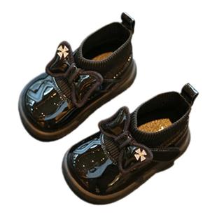 小步点女宝宝靴子冬季软底婴儿鞋子小童公主鞋防滑女童学步鞋短靴