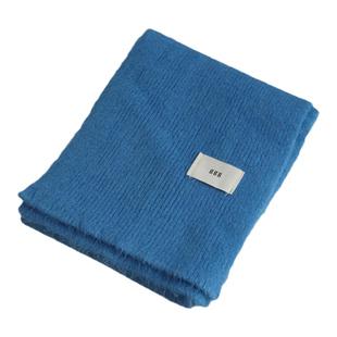 first love 初恋氛围蓝色系极简纯色男女可戴贴布绵软小围巾 包邮