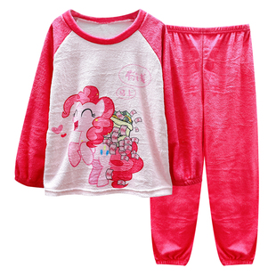 小马宝莉女童珊瑚绒睡衣秋冬薄款法兰绒中大童女孩可爱家居服套装