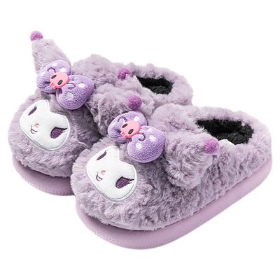 三丽鸥库洛米棉拖鞋女孩冬季加厚