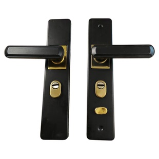 黑金亮片防盗门把手拉手通用型手柄老式家用门锁配件实心手柄面板