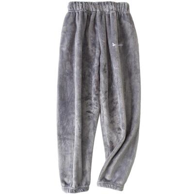 儿童大人法兰绒暖暖裤珊瑚绒睡裤