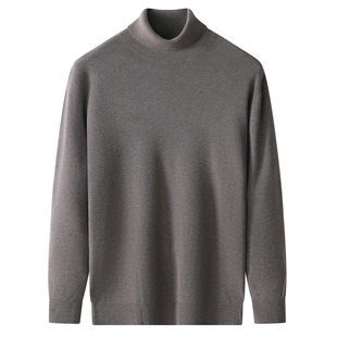秋冬超细羊毛黑色高领毛衣男士莫代尔休闲保暖针织套头羊绒衫男款