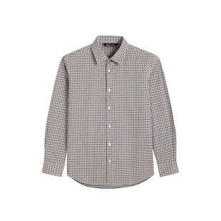 Aquascutum/雅格狮丹秋冬新品男士时尚商务休闲格纹长袖衬衫通勤
