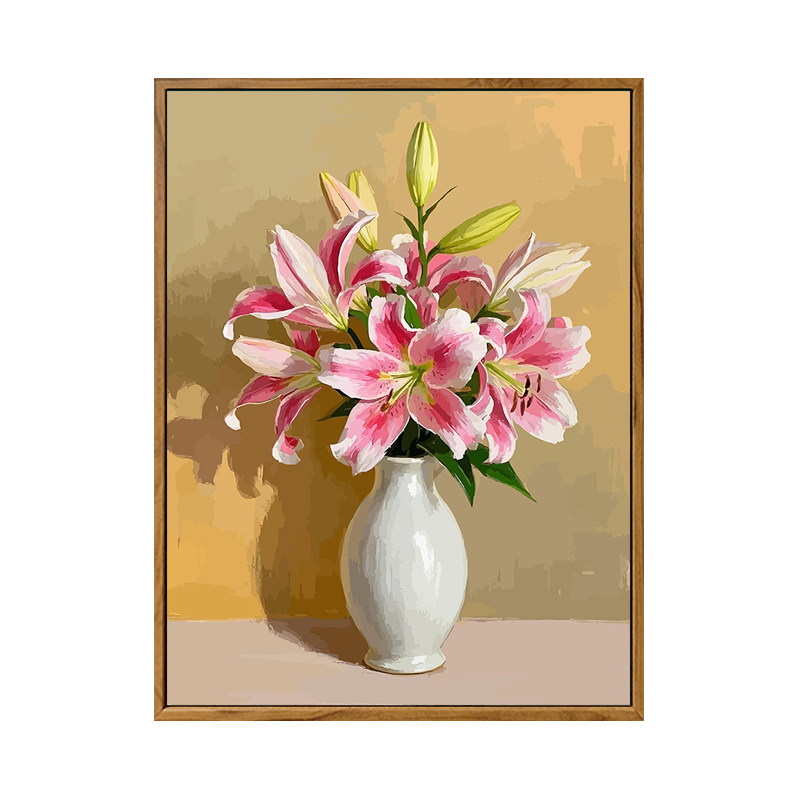 雅调丙烯diy数字油画百合花束