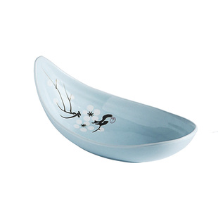 酒店用品异形盘子创意特色餐具不规格色釉白梅花热菜盘餐具餐厅