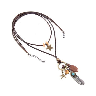 挂坠棉麻波西米亚风羽毛衣服配饰