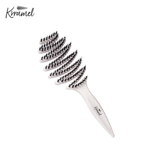 KRRAMEL生日礼物梳子蓬松颅顶松塔猪鬃毛梳子护发礼盒头皮按摩梳