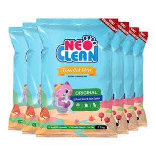 NEO豆腐猫砂6L*5包整箱 天净绿茶猫沙原味无尘猫咪用品10公斤包邮