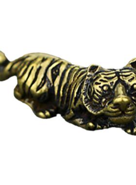 实心小老虎手把件古玩金属工艺品
