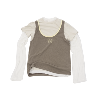 Howwell 25AW Life Is Easy 三拼色叠穿 针织 T 恤三件套