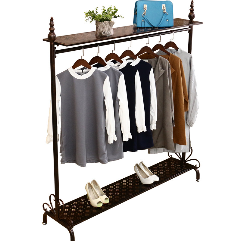 晾衣架落地晒衣架卧室单杆式简易欧式置物架移动挂衣服神器挂衣架